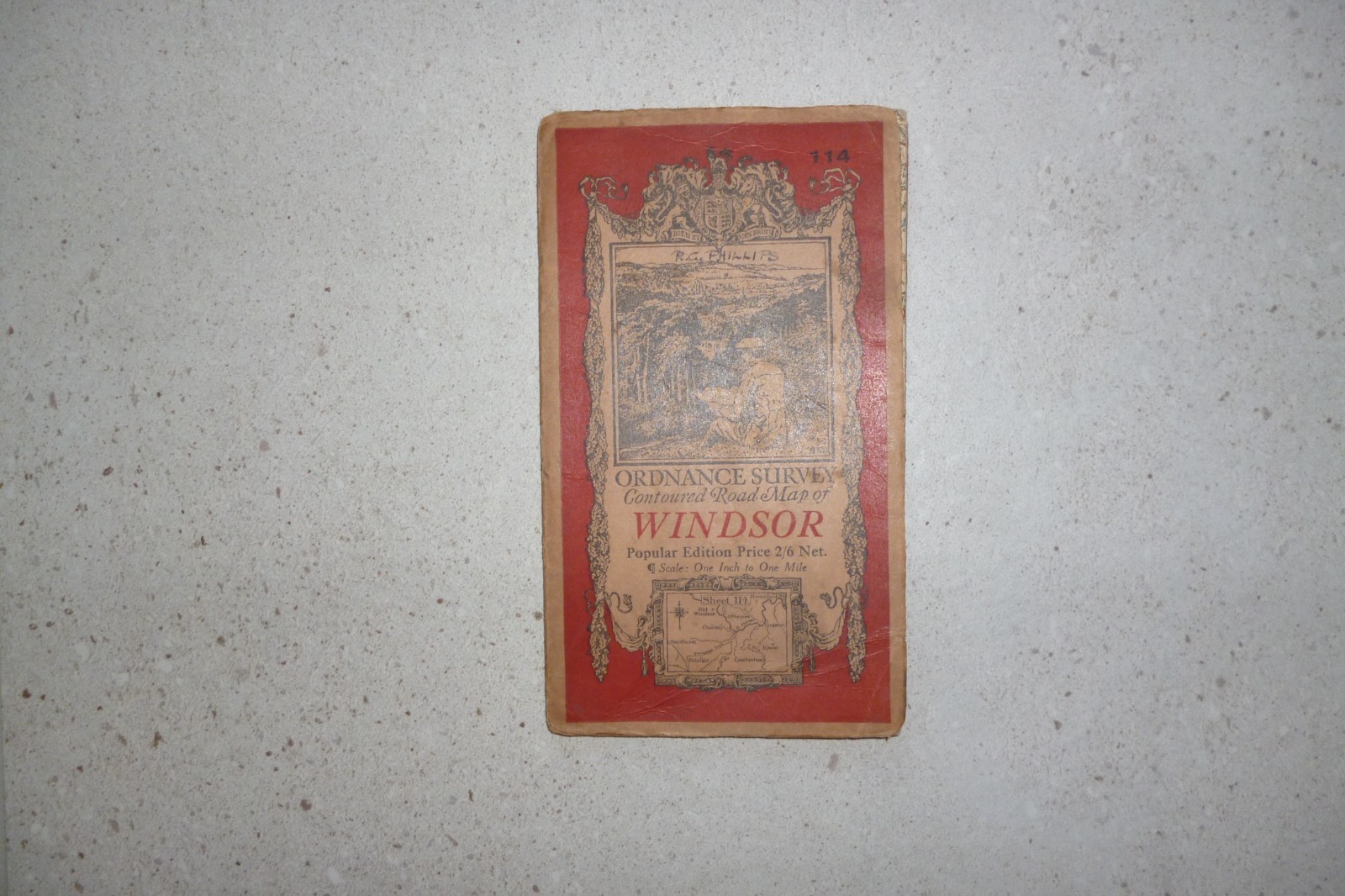 Vintage Ordnance Survey Map Windsor Sheet 114 Cloth 1933