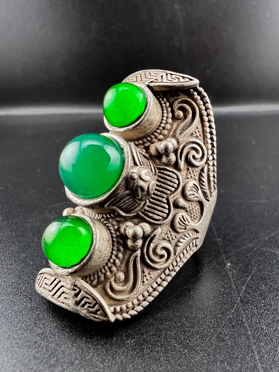 Rare Vintage Solid Silver RING WITH NATURAL stone