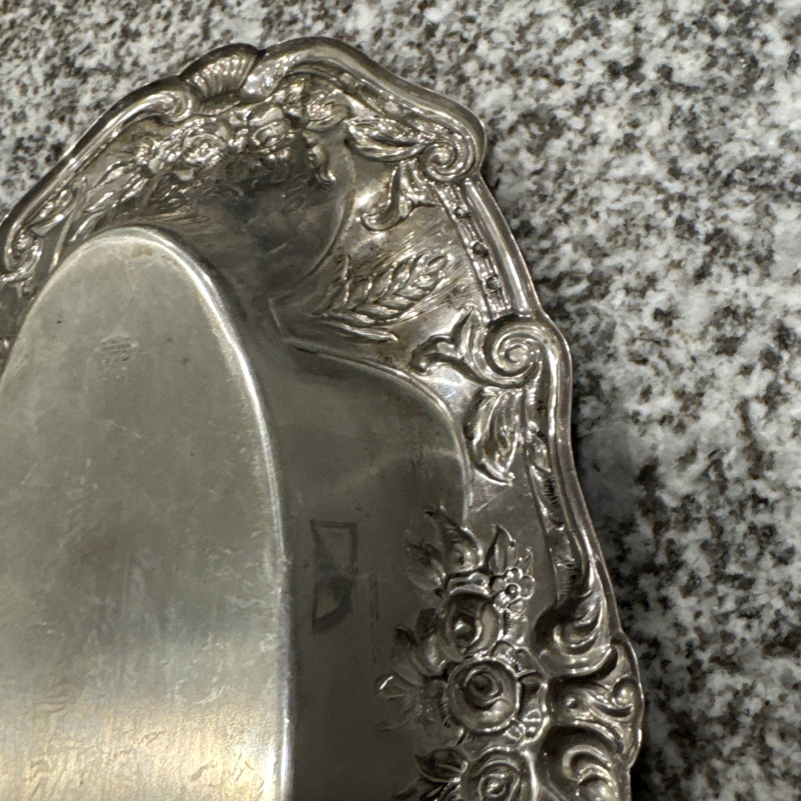 Frank M. Whiting Sterling Silver Floral Oval Dish Tray #1212 Repoussé 294 Grams