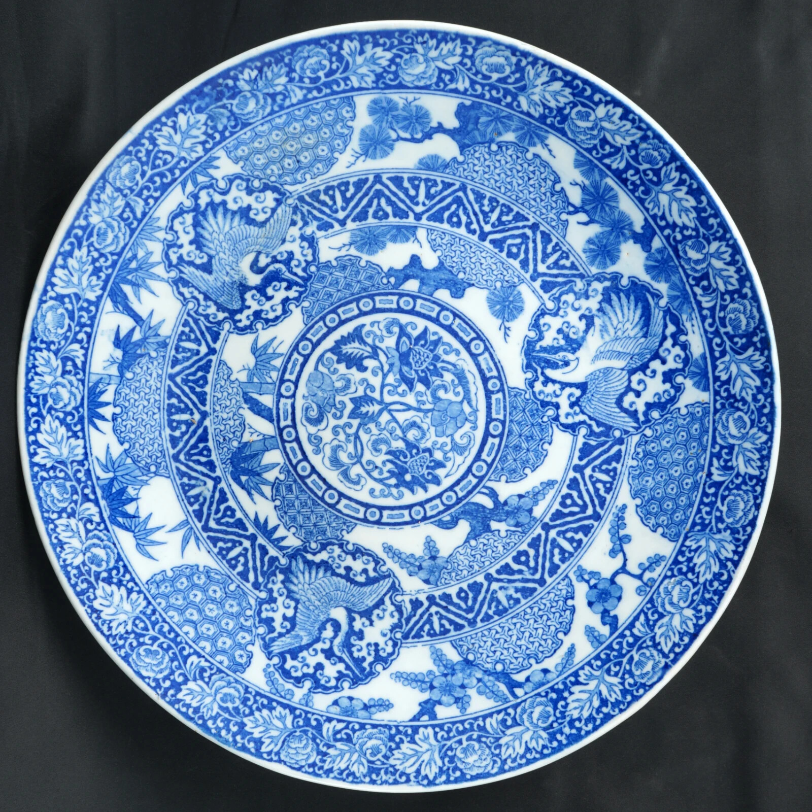 Japanese Igezara Charger Crane Motif Circa 1900