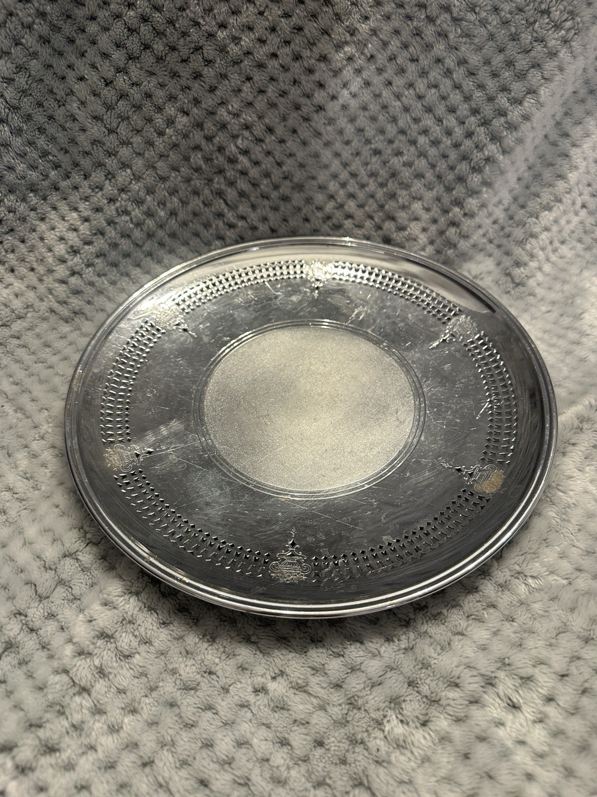 Manning Bowman Quality Pierced Serving Plate 10” Dish Vintage Antique