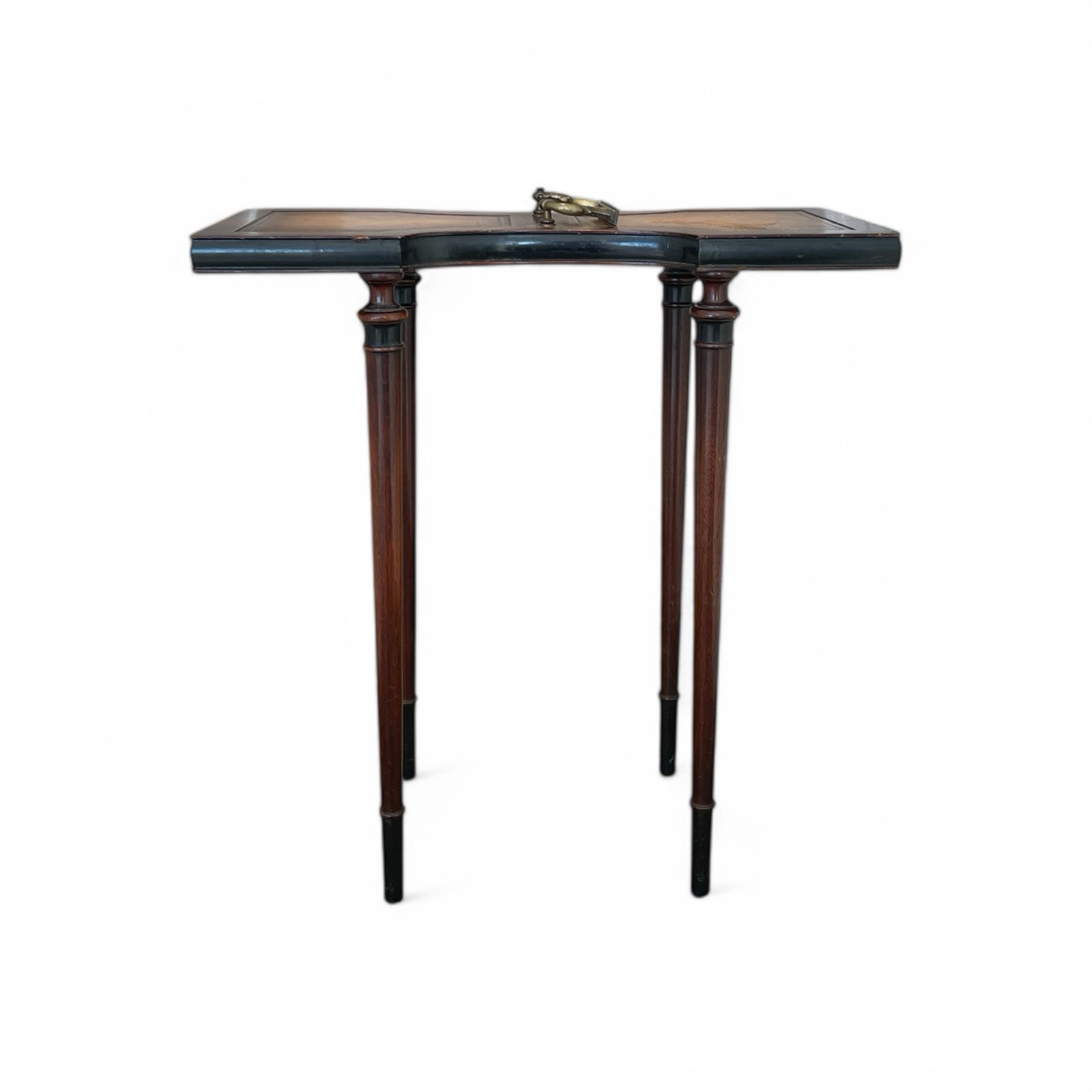 Antique 19th Century Weiman Heirloom Mahogany Tea Table With Folding Handle