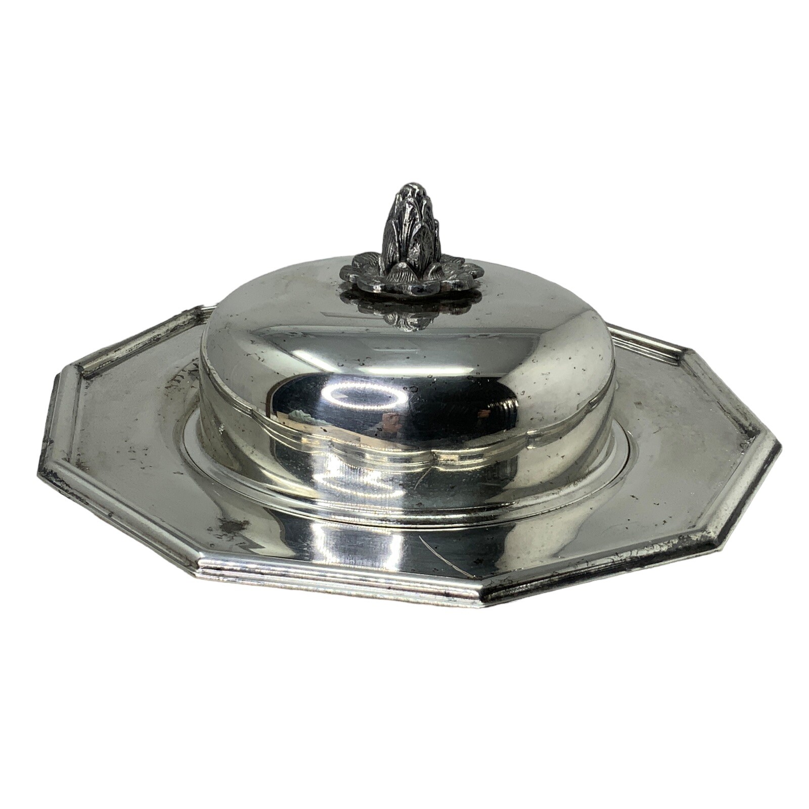 Vintage Sheffield Silver Company Silver-plate 7″ Covered Dish Domed Lid Serving