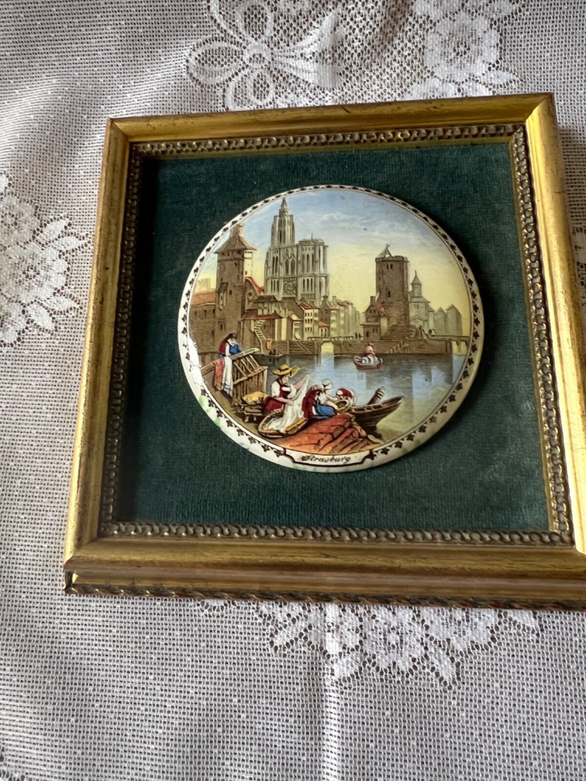 MAYER POT LID 1850-1855 STRASBOURG IN FRAME VERY GOOD CONDITION