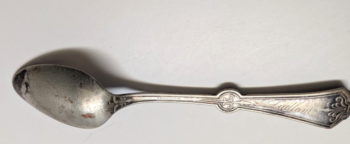 Williams Bros A1 Silverplate Serving Spoon Flatware Engraved Front/ Back Ludlam