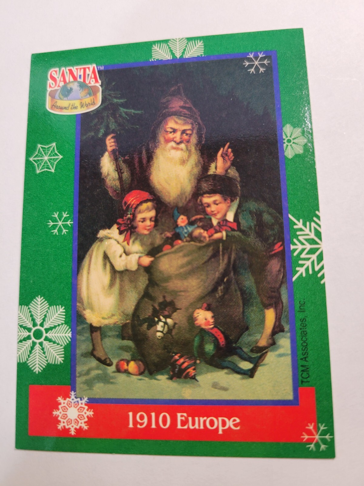 1995 TCM Santa Around the World: Santa & snowflakes #38 1910 Europe Christmas