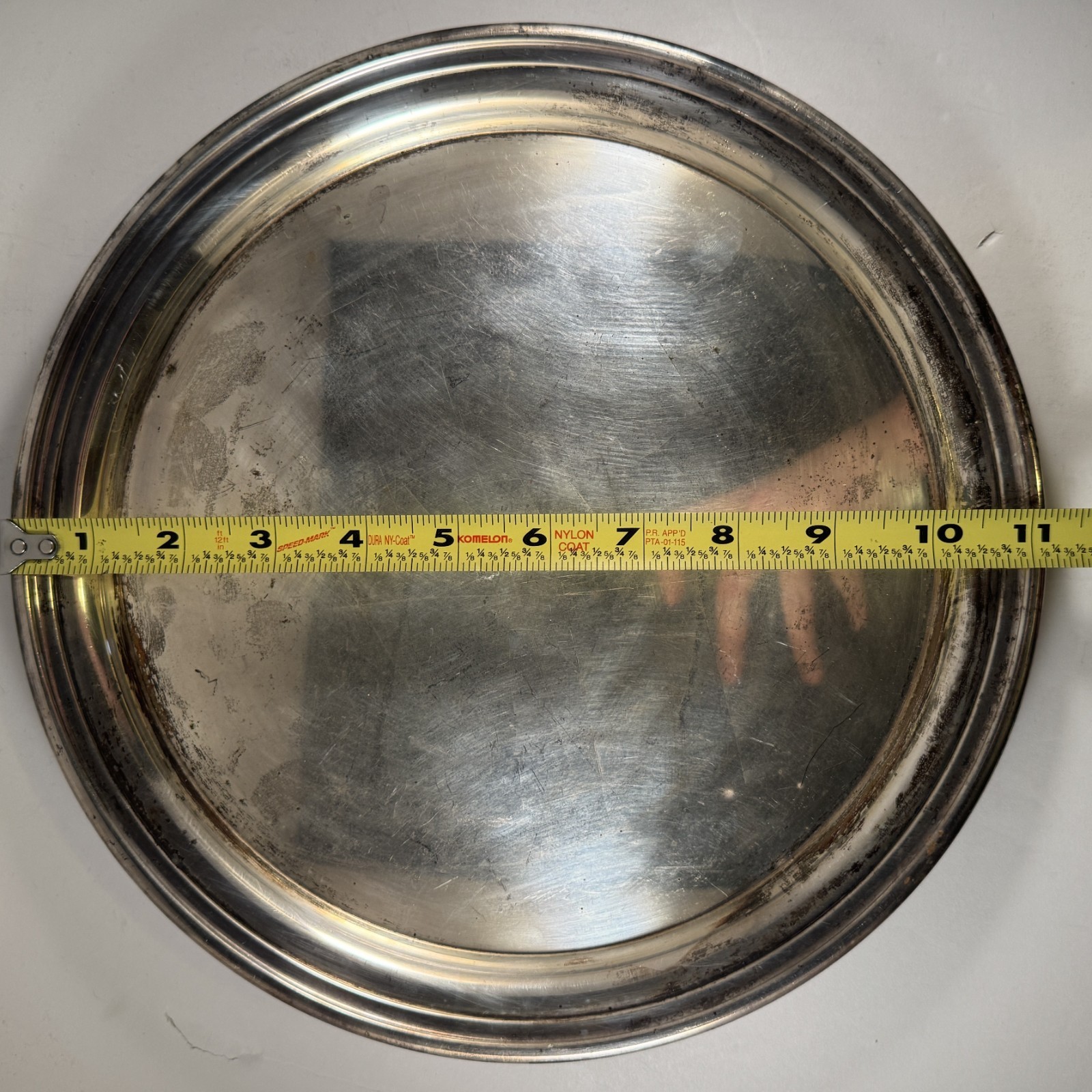 Cheshire Silver Plate 200 Round Tray 11in Silverplate Platter Worn