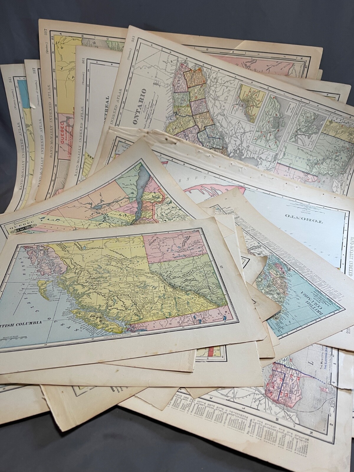 Antique Original! Lot of 22 Canada Maps 1890’s-1920s