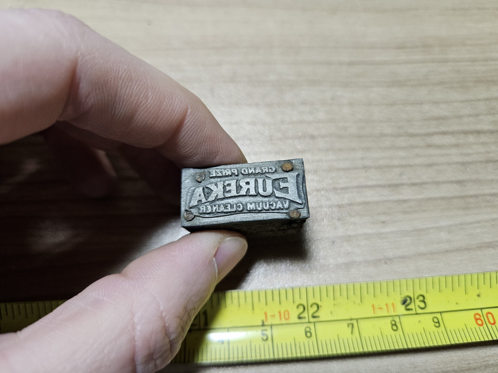 Vintage Letterpress Printing Block Eureka Vacuum Cleaner Advertising