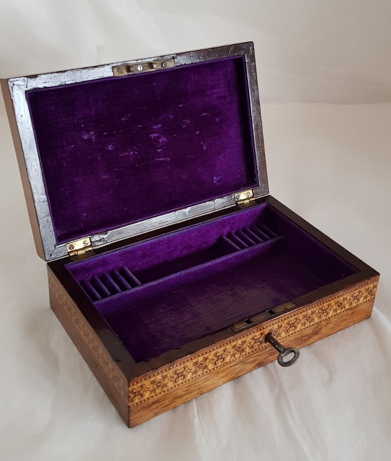 Antique Tunbridgeware Jewellery Box .Of rectangular form. Circa 1850..60’s