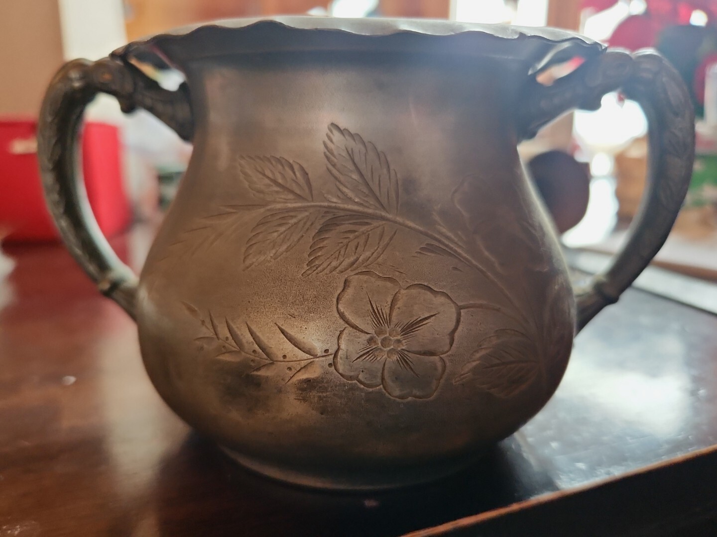 VINTAGE QUADRUPLE. UNLIDDED SUGAR BOWL, Rockford silver P CO 38 1/2