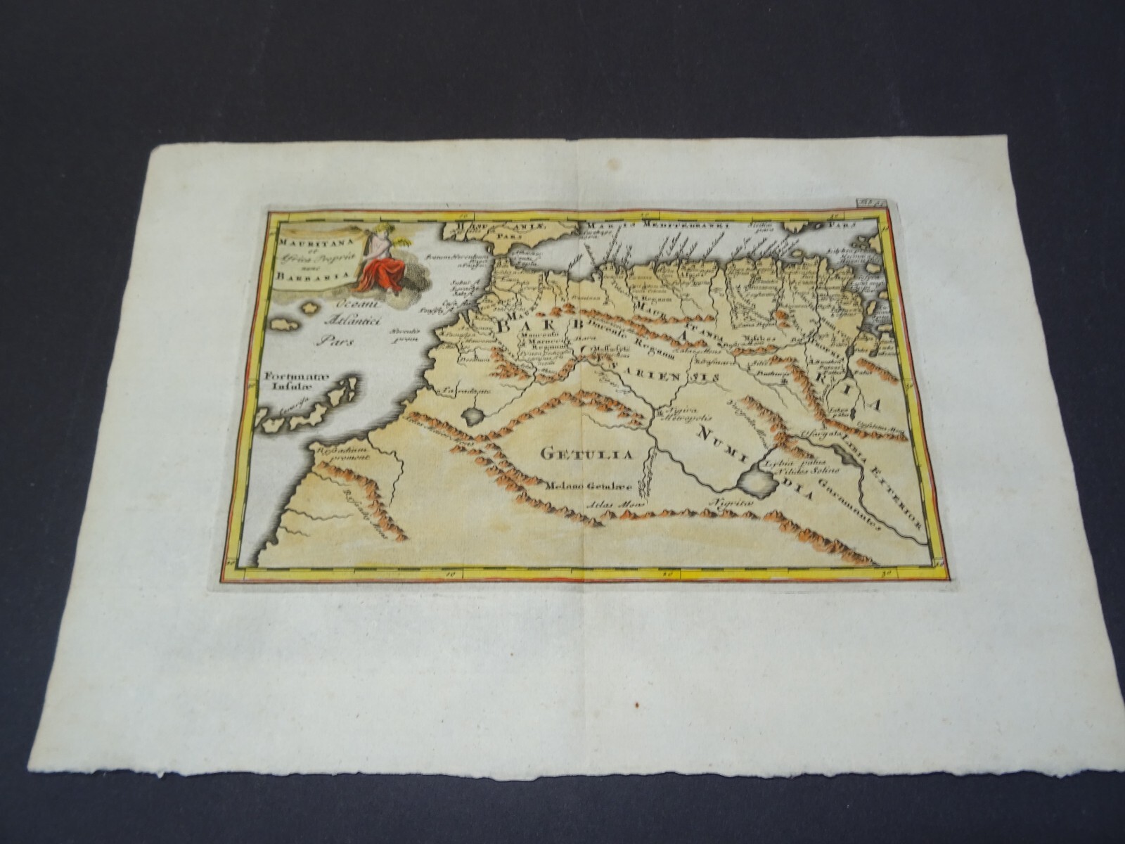 Antique Map of Mauritania and Morocco by Philipp Cluver 1697