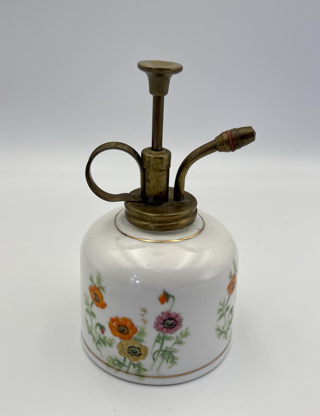 Vintage Counterpoint Japan Porcelain Plant Mister Pump Floral Poppy 1970s WORKS