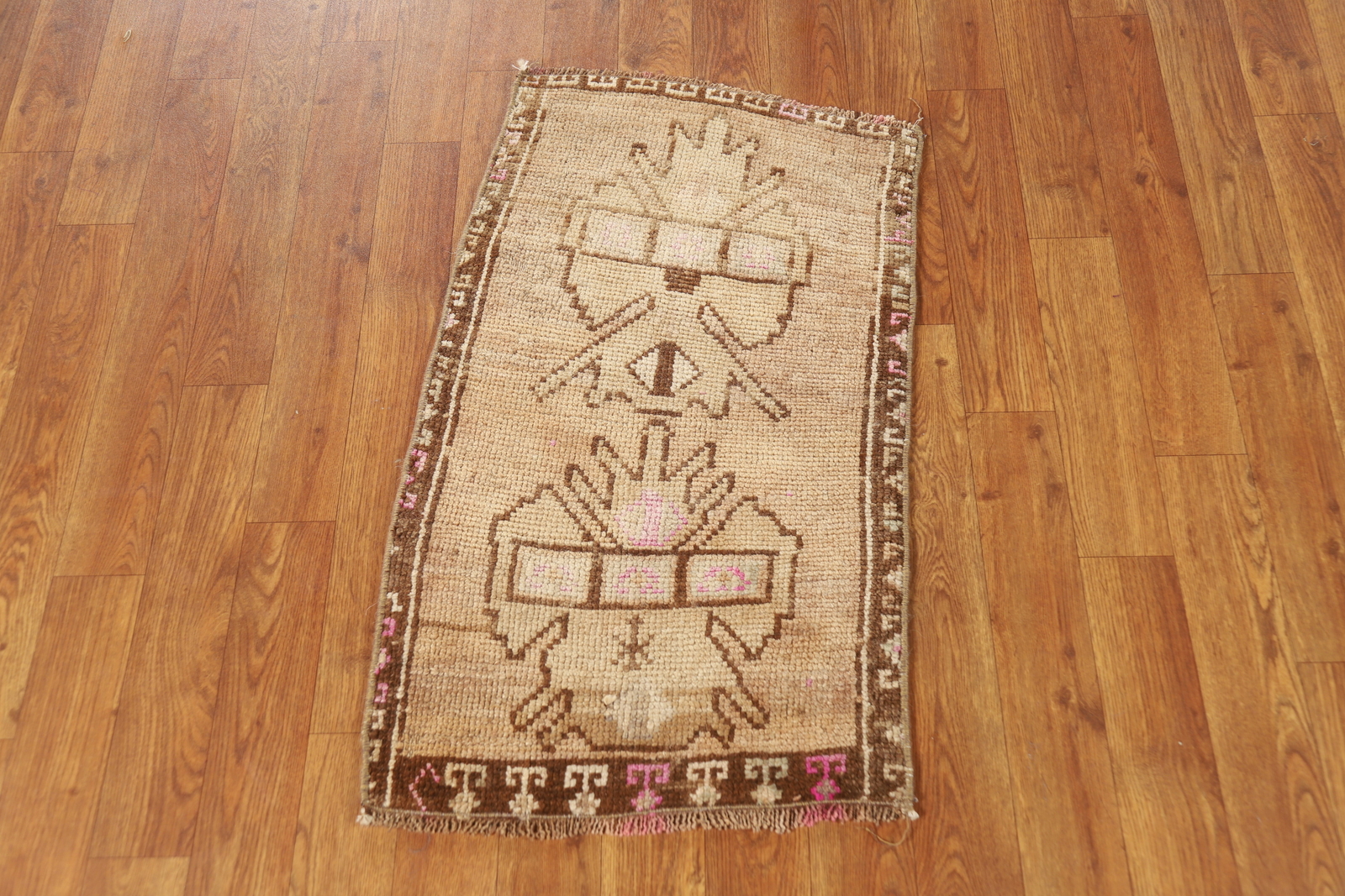 Geometric Wool Anatolian Oriental Accent Rug Turkish Hand-masde Foyer Carpet 2×3