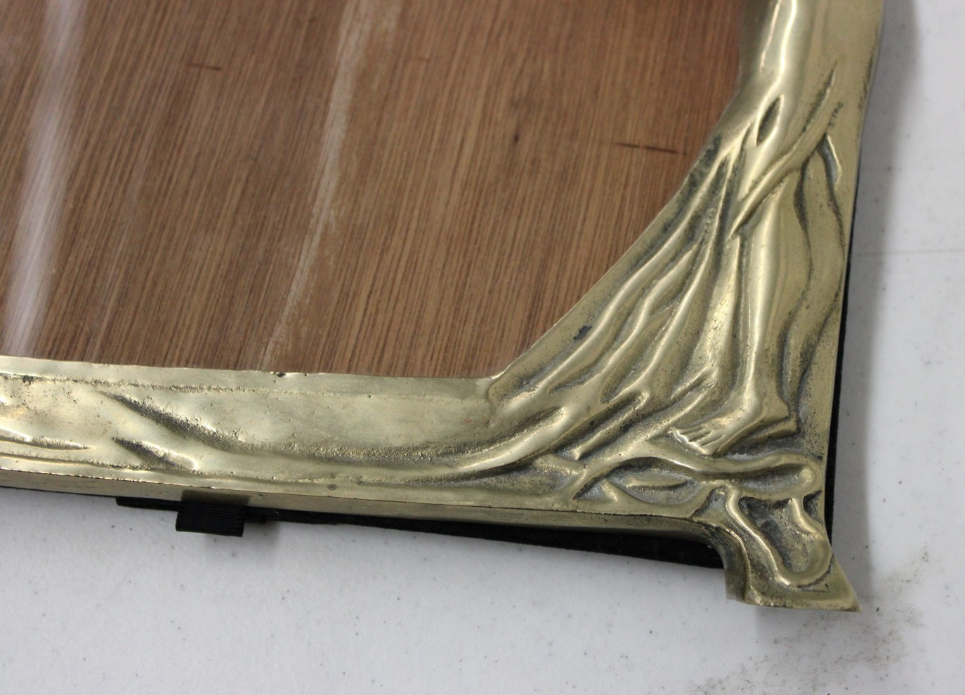 Vintage Art Nouveau Brass Fancy Picture Frame Lady by the Lake Fits 8″x11″ Photo