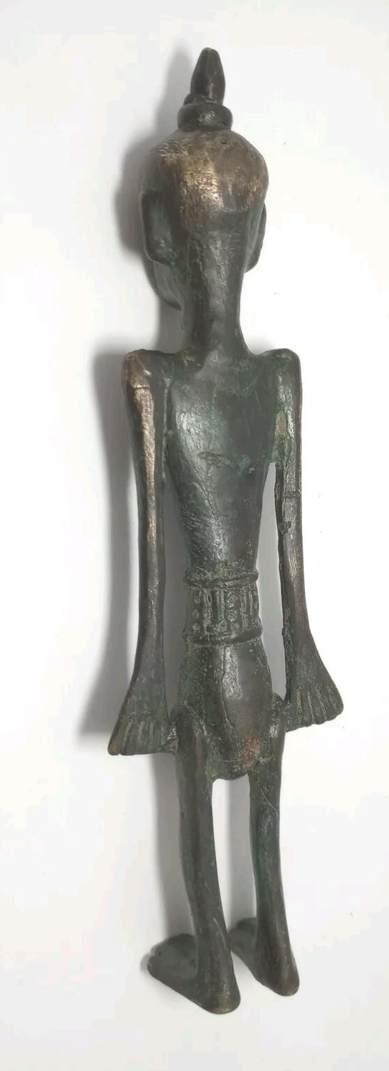 6″ Bronze Statue – Primitive Looking Warrior – Tribal Antique Appearance