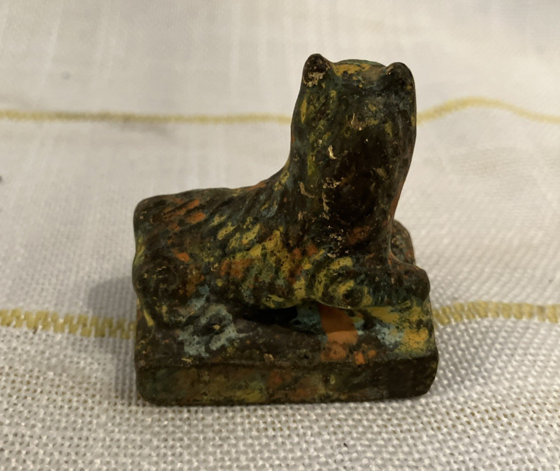 Chinese South East Asian Seal Gold Opium Weight Tiger Foo Dog