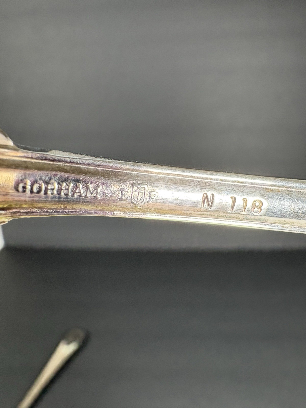 GORHAM EP Silverplate Scalloped Serving Spoon & Meat Fork, N118 & N119, 10.25″