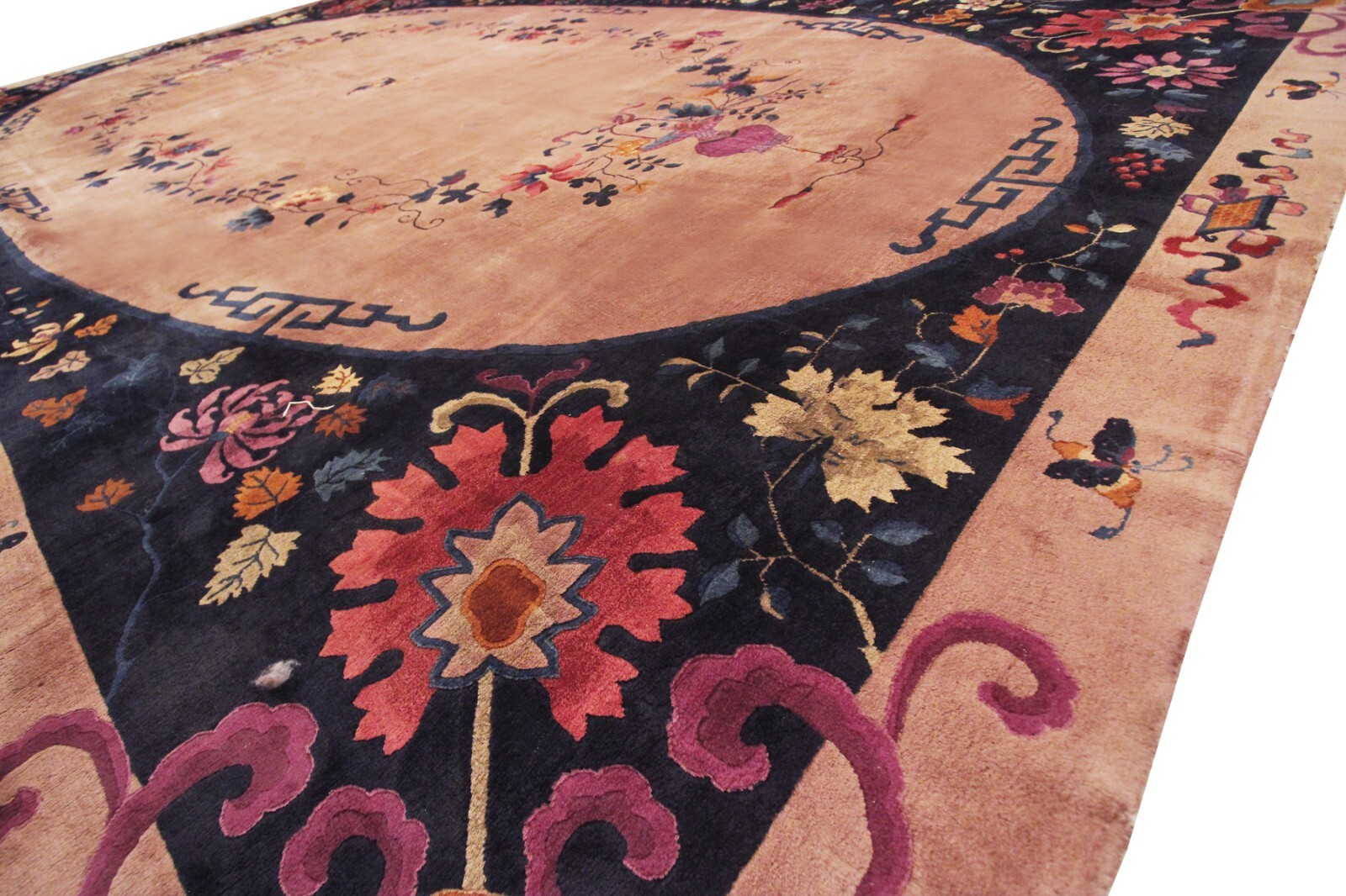 13×21 Antique Art Deco Art Nouveau Handmade Area Rug Rare Beige 388cm x 640cm