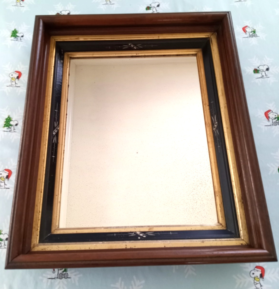 Antique WOOD FRAME Mirror E.H. & A.C. FRIEDRICH 18.5 x 15.5 Gold Gilt Pre – 1920