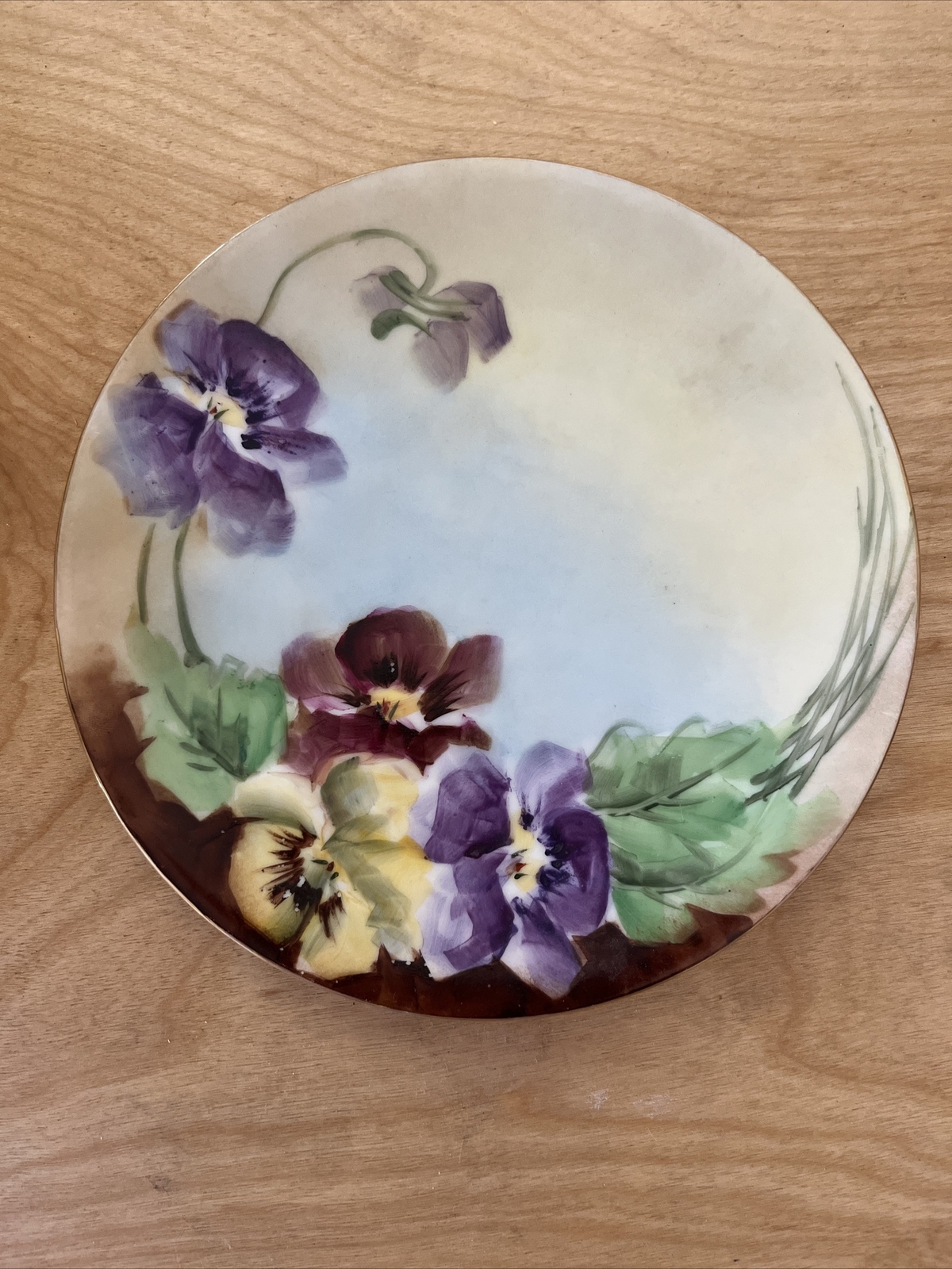 6 7/8” Hand Painted Pansy Plate, Silesia