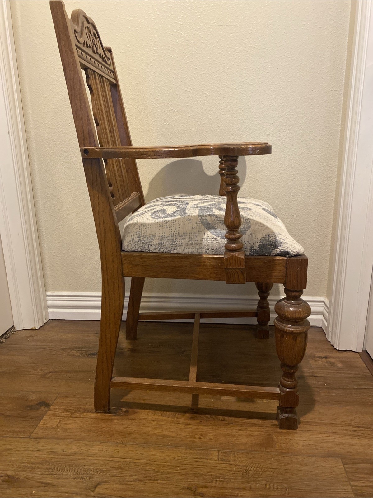 Antique Jacobean Style English Revival Dining Arm Chair