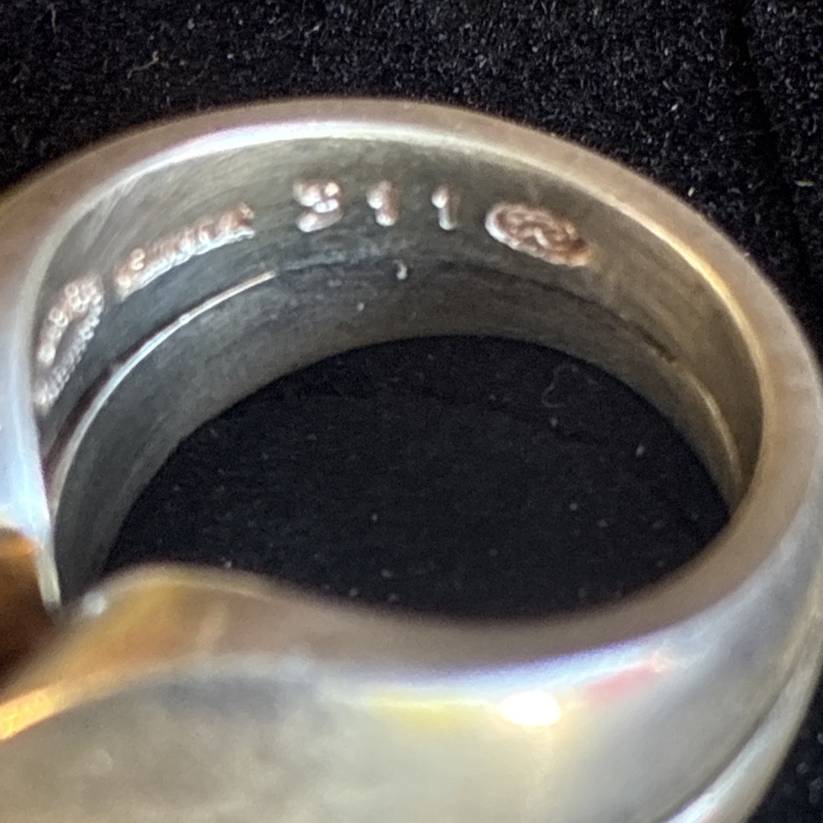 Georg Jensen Sterling Silver Ring With Gold Accent No 311 Sz 5.5