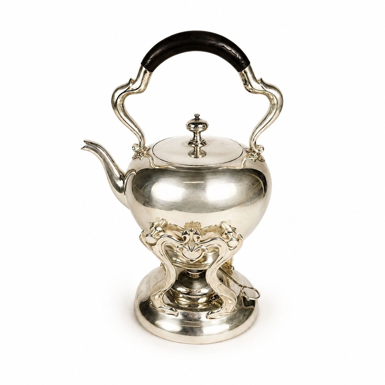 Silver Plated Tilting Tea Pot Urn with Stand Burner Reed and Barton 3970 Tea Ser