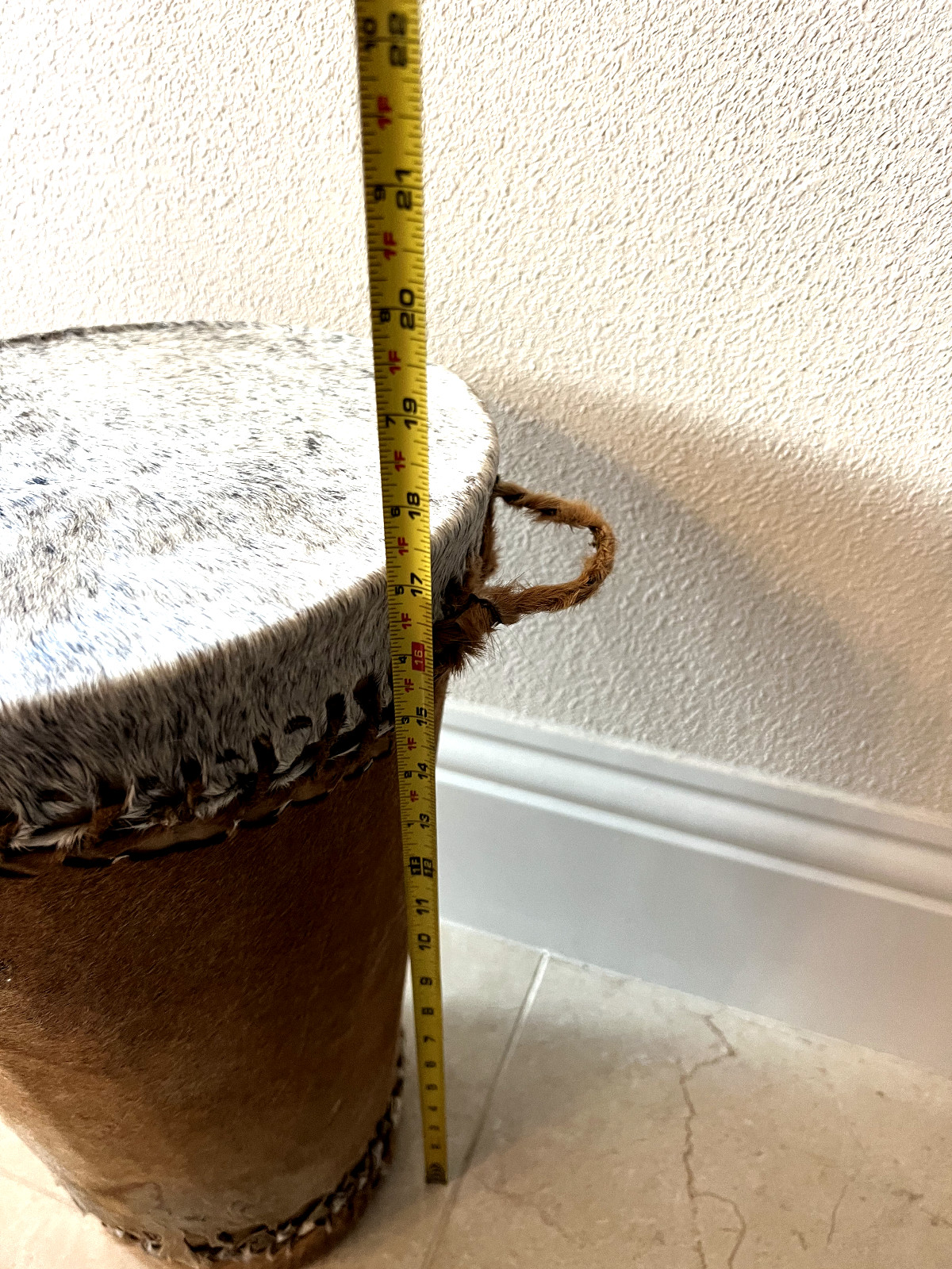 Primitive African Tribal Skin Double Drum Animal Hide Traditional Zulu Drum VTG