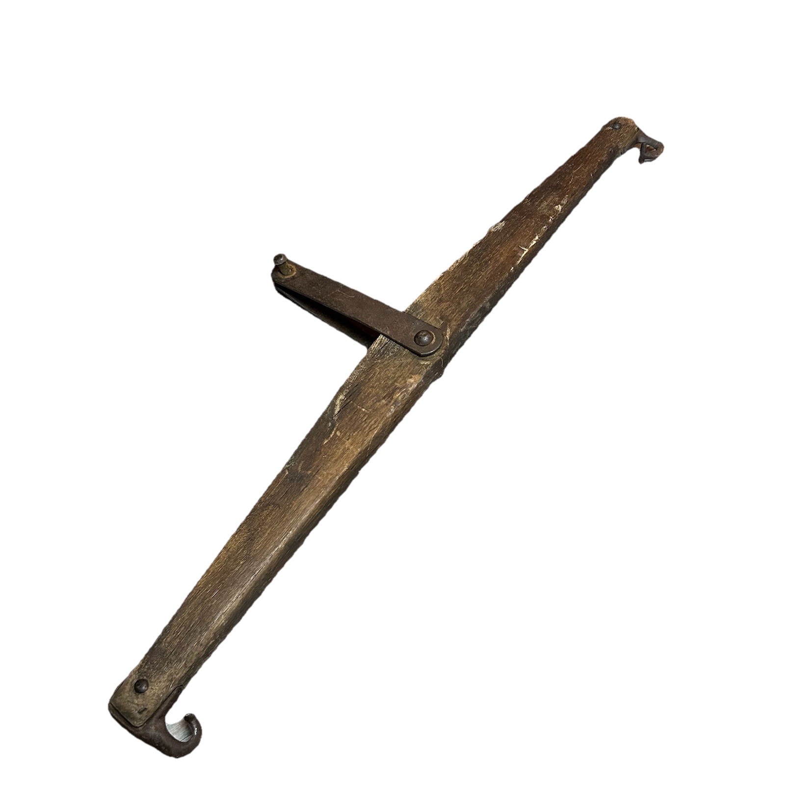 Antique Primitive Wood & Iron Horse Ox Yoke Harness Hitch Spreader 30”