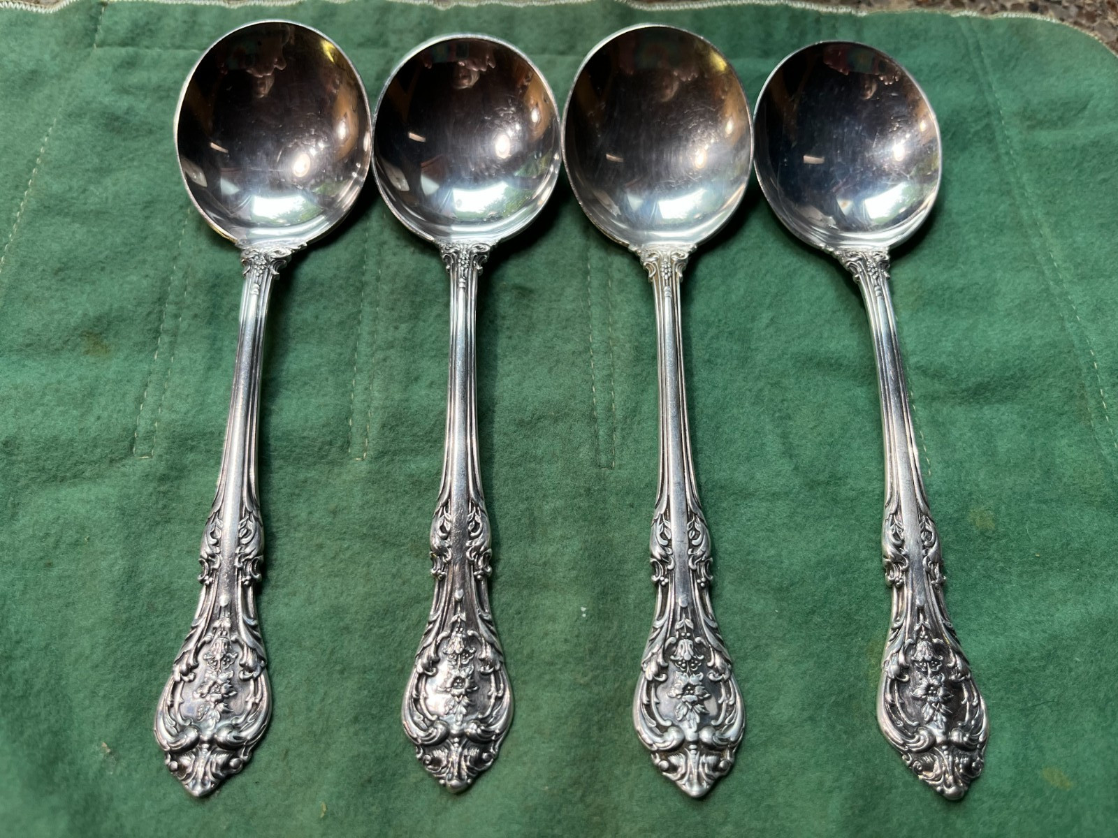 Gorham King Edward Sterling Silver 4 Soup Cream Spoon 6 1/4 Flatware 140 g tw