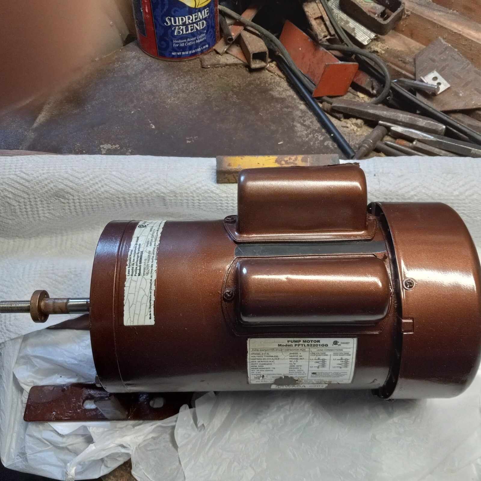 AC single-phase 2HP pool/pump motor 230/120v