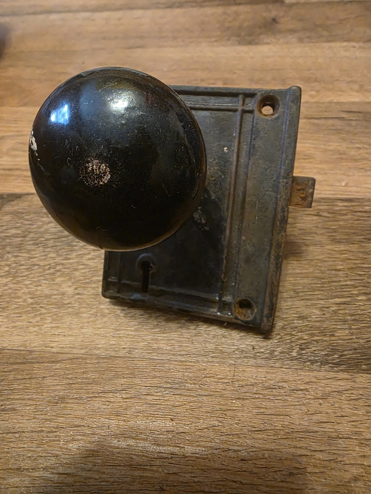 Antique Surface Mount Door Hardware w/ Porcelain Knobs Not Complete