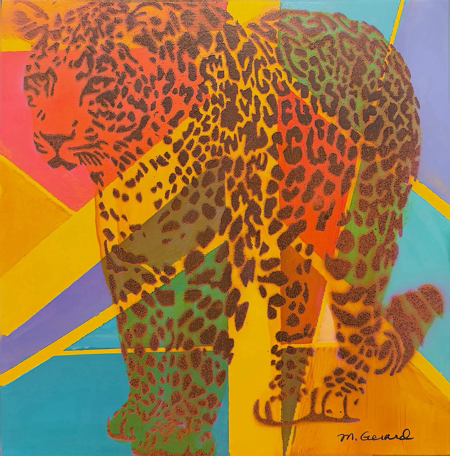 GERARD 12X12 IN-Abstract Pop Expressionist Original Acrylic Painting Canvas