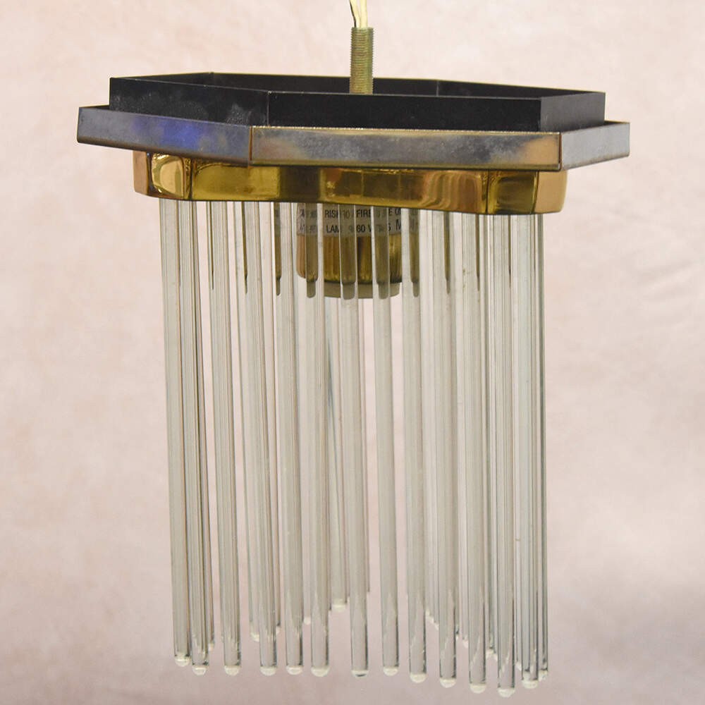 Gaetano Sciolari for Lightolier Flush Mount Glass Rod Ceiling Light