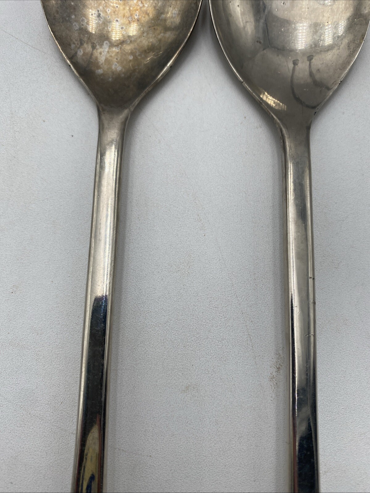 Serving Fork and Spoon Silver Plated Made In Italy 9.5” Long Vtg