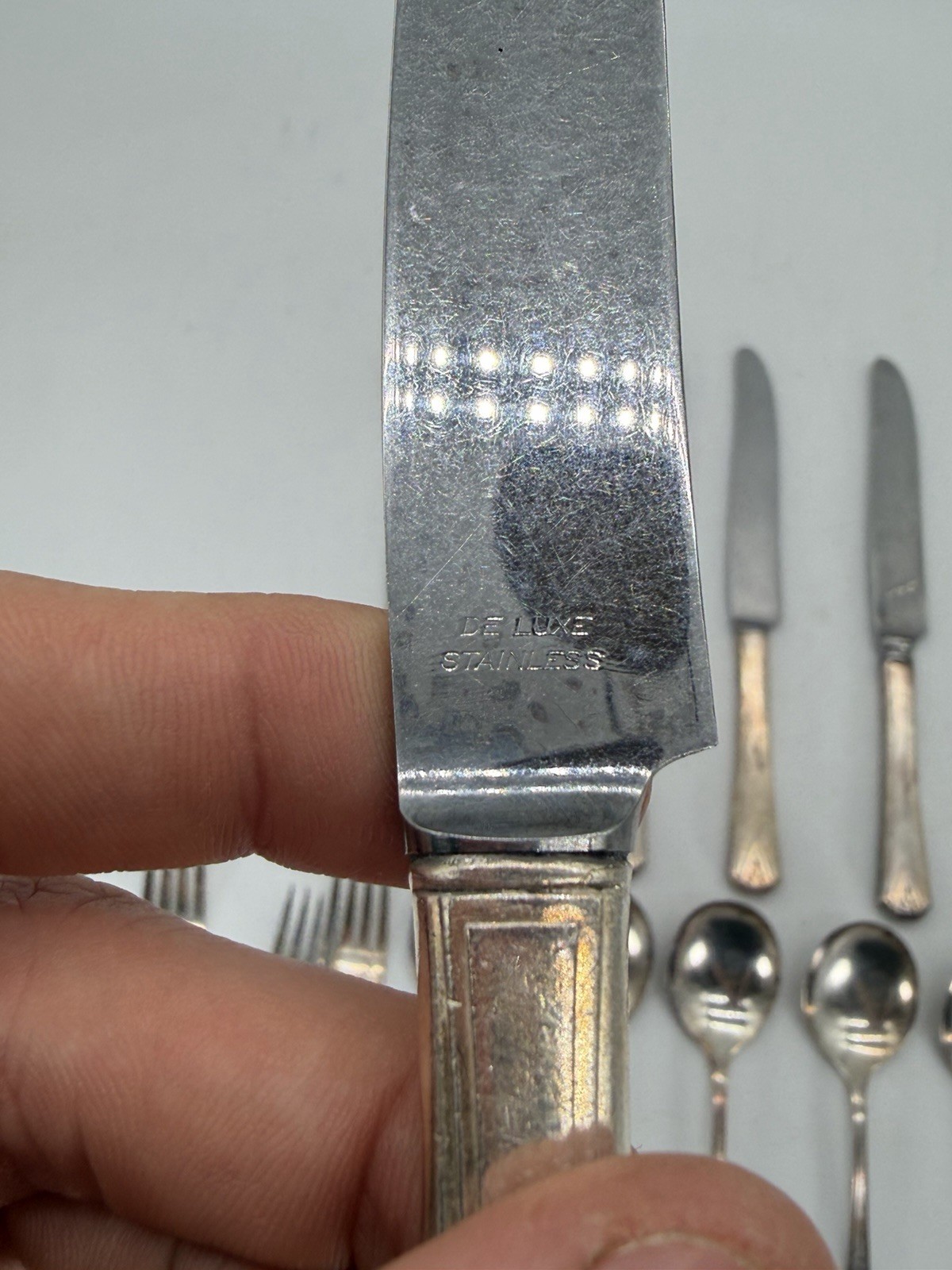 Vintage Oneida Community Deauville Silver Plate Spoons Forks Knives Art Deco Lot