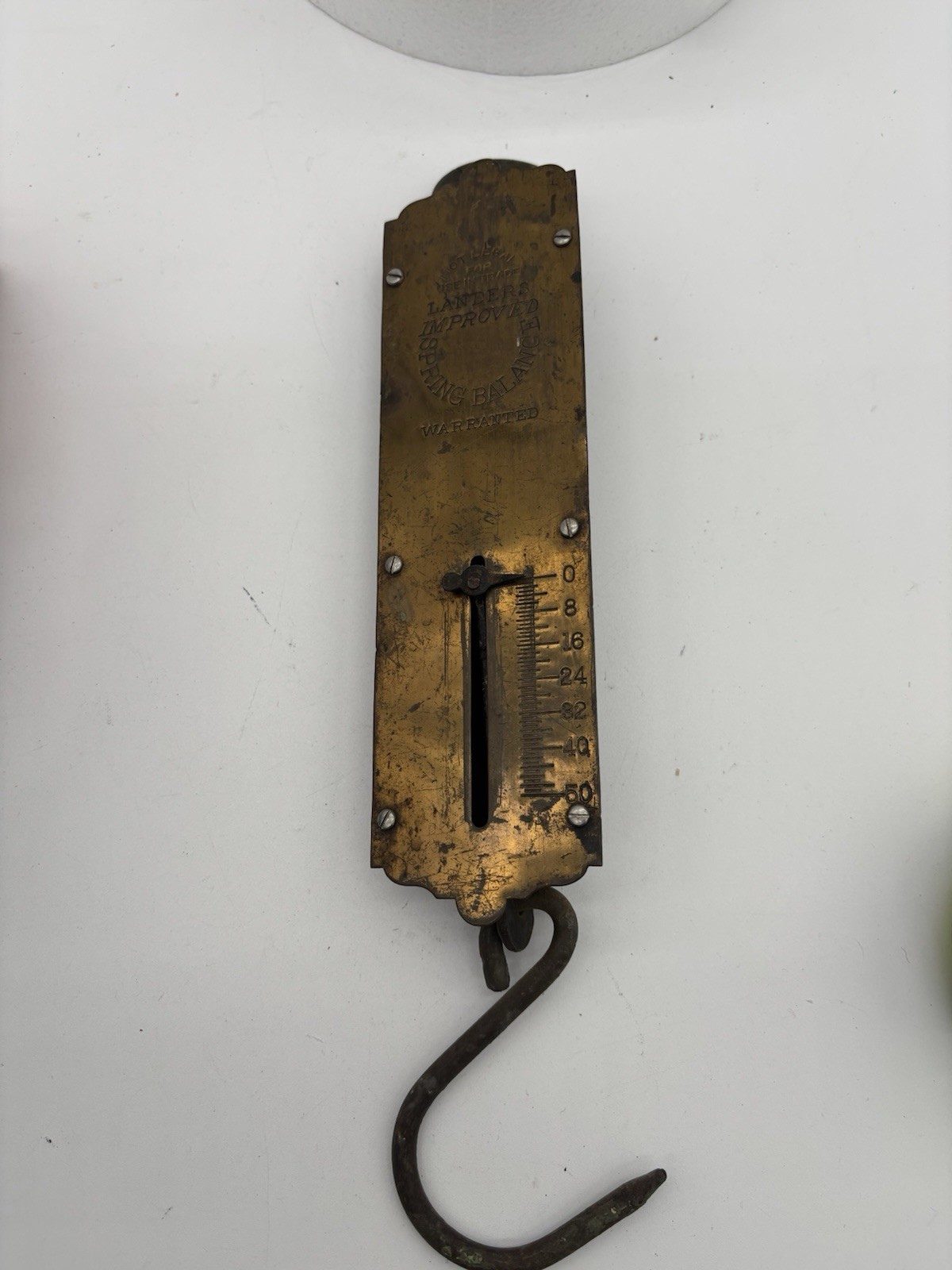 Vintage Brass Landers Improved Spring Balance 50 Lbs. Not Legal For Trade Scale