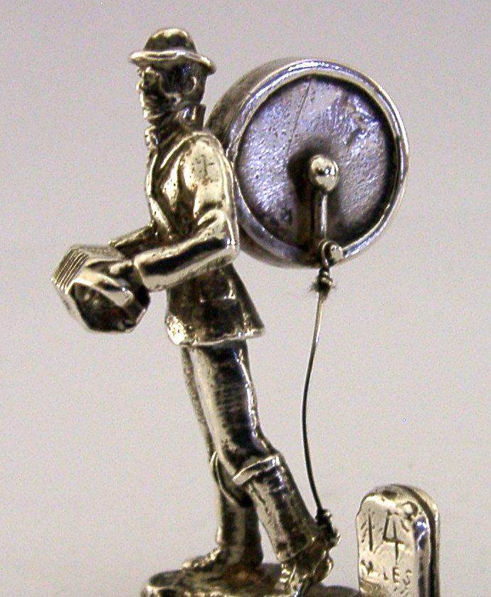 RARE STERLING SILVER number 14 VICTORIAN ONE MAN BAND MENU HOLDER 1978