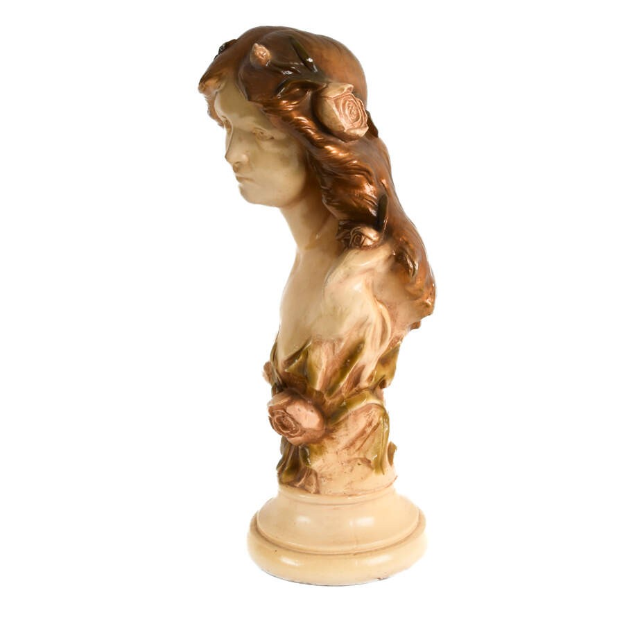 Chalkware Bust of a Young Girl