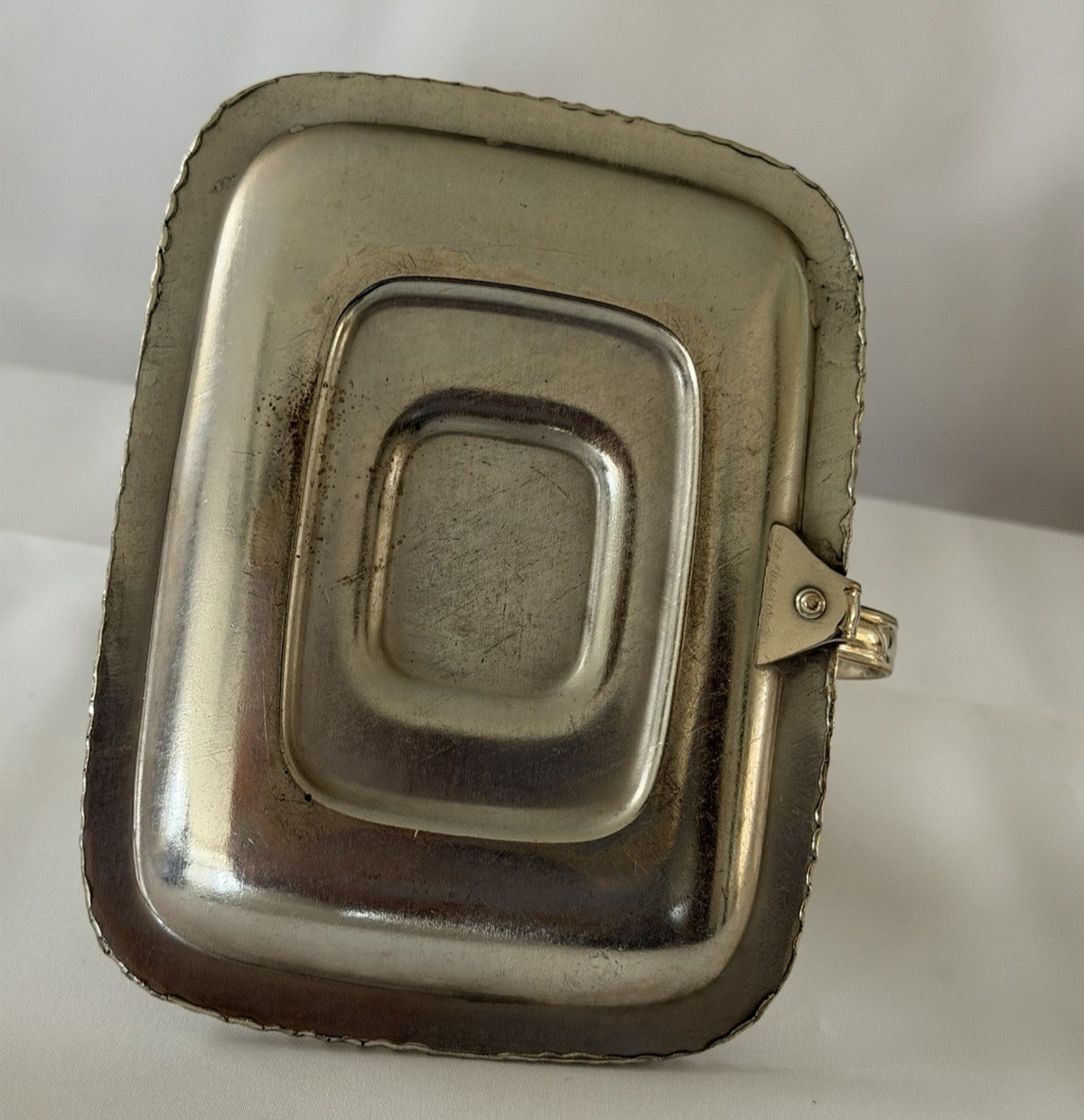 Chamber Stick with Snuffer Rectangle Silver-Plate on Copper