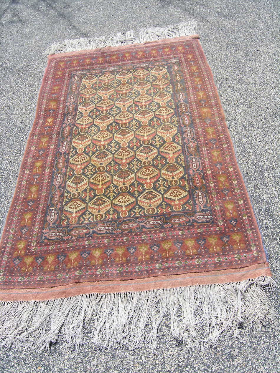 Fine Vintage Hand Knotted Afghan Kabul Silk Wool Oriental Rug 46×88″ KPSI 225