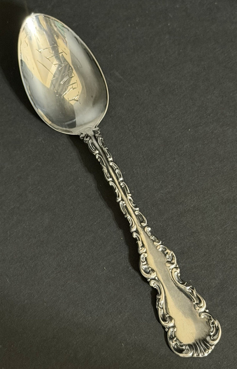 15.4 grams STERLING SILVER 5 O’Clock Teaspoon – Louis XV by Whiting 1891 – 5.25″