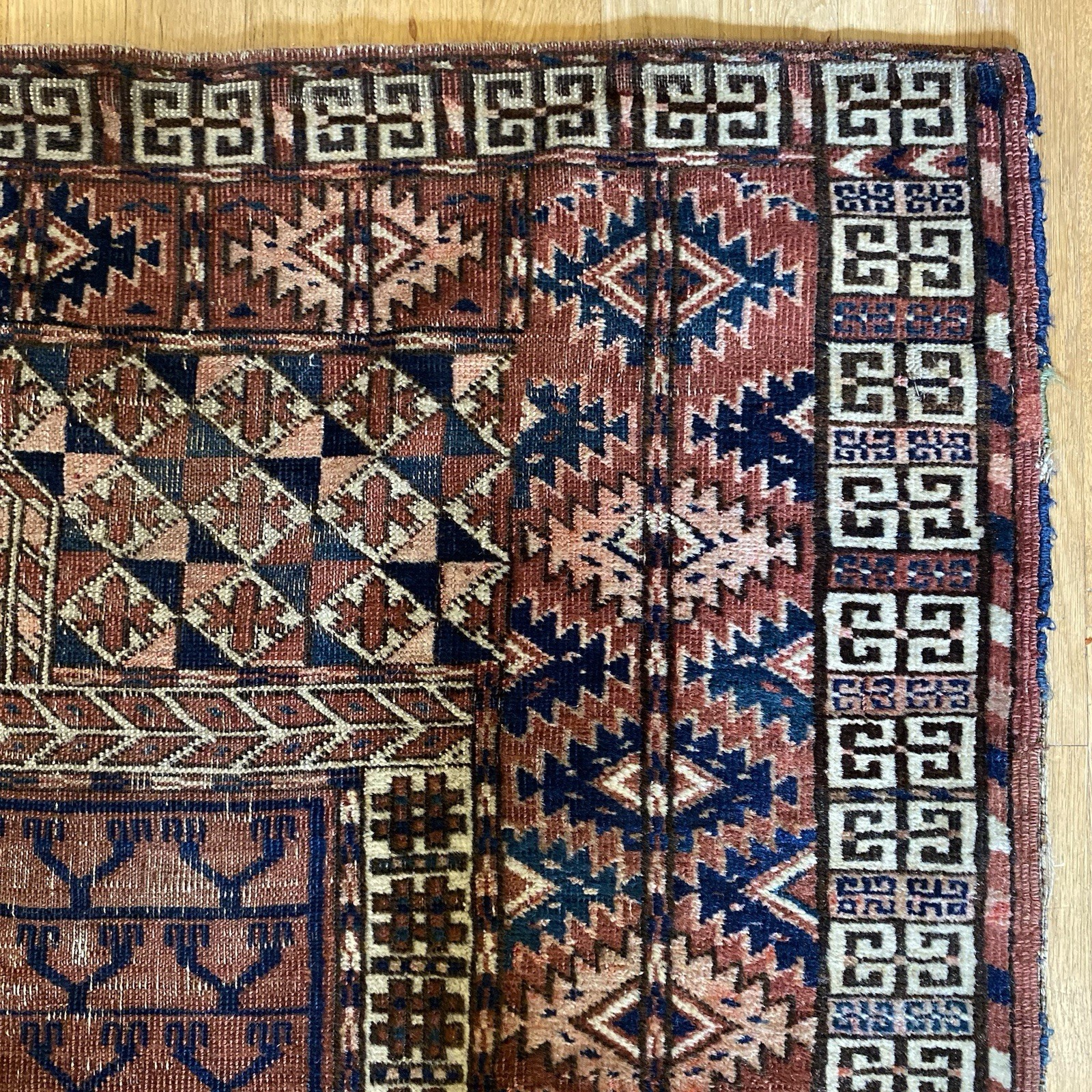 Vintage Prayer Rug 3′ 10 x 5′ 1 Brown Hand Knotted Tekke Oriental Rug