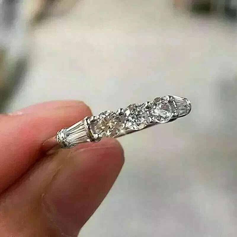 2Ct Round-Cut Lab Created Solitaire Engagement Ring 14K White Gold Plated