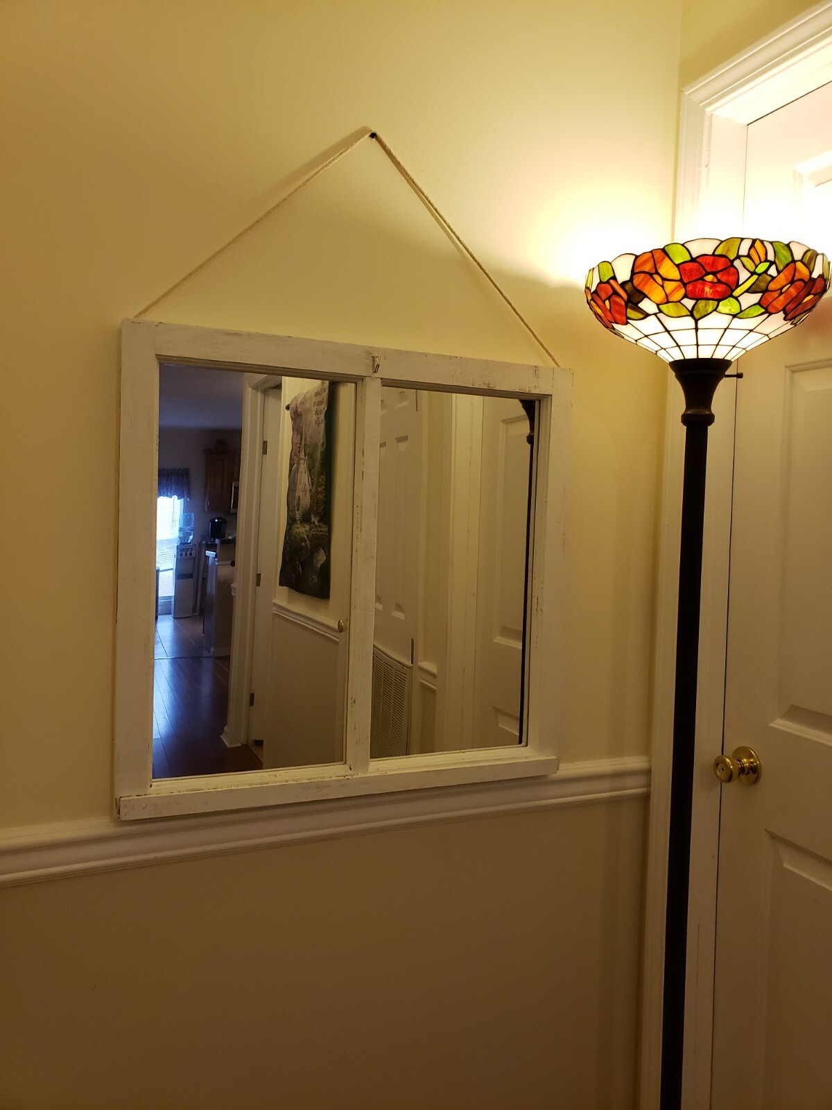 Vintage Window Sash 2 Pane Solid Wood Mid 20th Century 28.5x26x1.5″ Restored