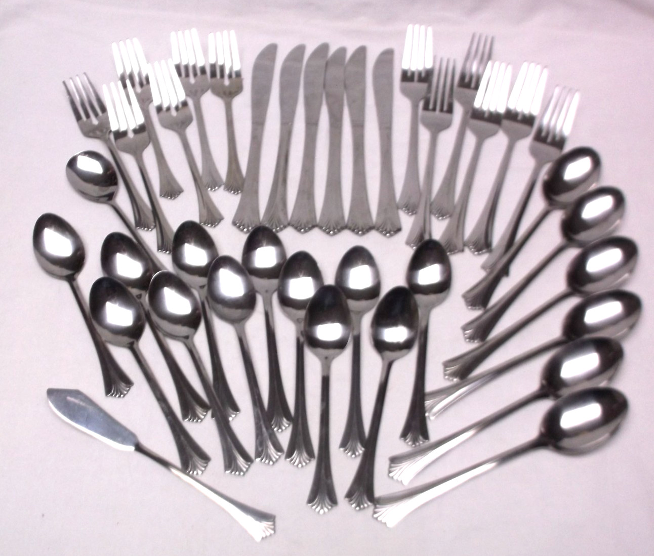 Rogers Shell Design Stainless Service For 6 Flatware Set 38 Pieces