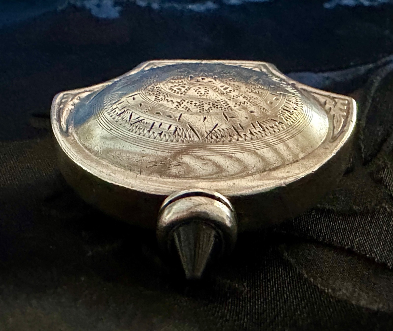 Vintage Ormex Mexico Sterling Silver Perfume Scent Bottle Blue Glass Dauber