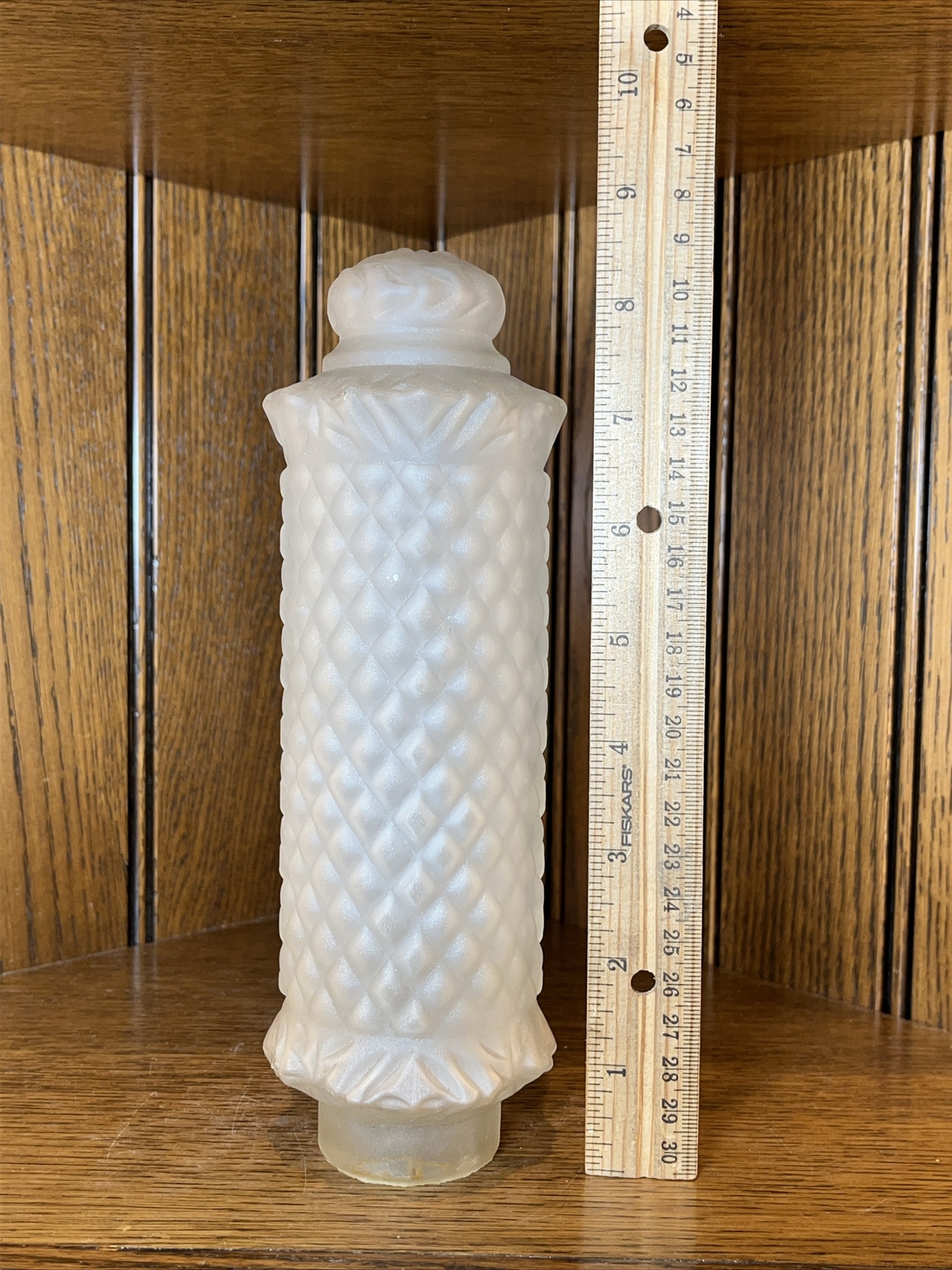 Antique 8″ Art Deco Glass Ship Rod Skyscraper Light Fixture Wall Sconce Lamp (A)