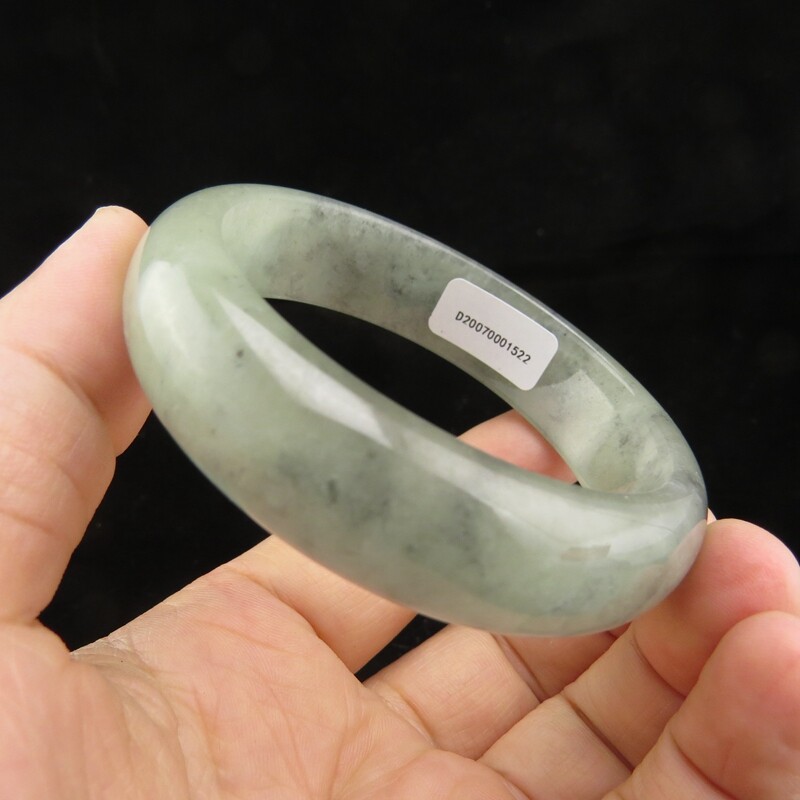 57mm Certified Grade “A” Natural Green Jadeite Jade Gems Bangle Bracelet V007